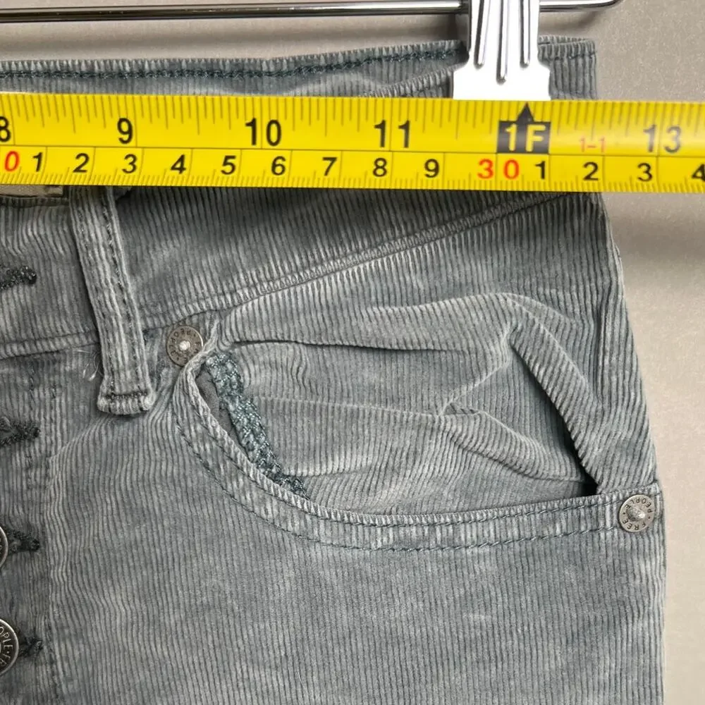 Free People We The Free Size 24 Women Corduroy Skinny Pants Gray